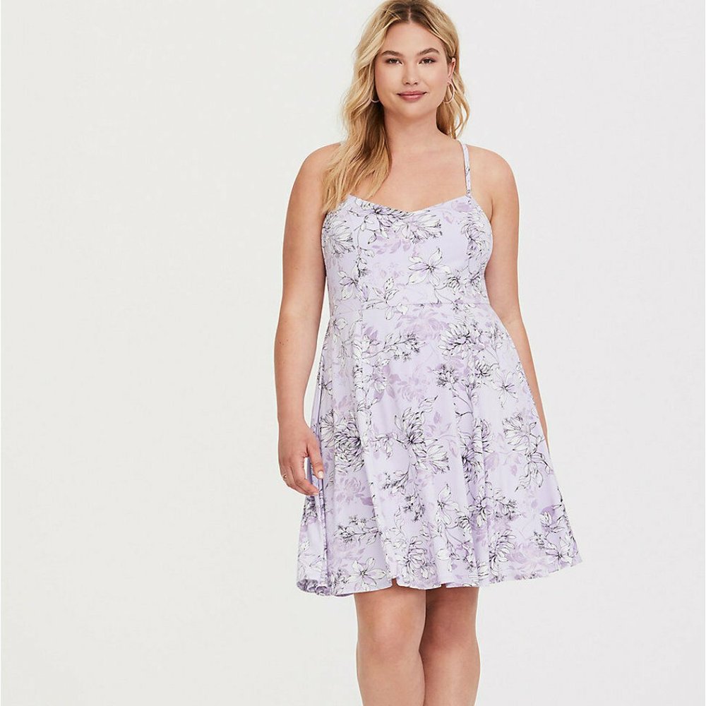 Torrid  Floral Jersey Knit Skater Dress HW9113